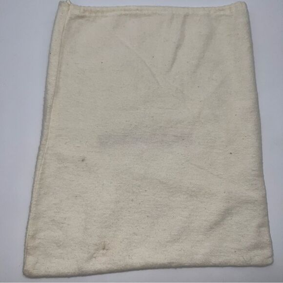 Jil Sander White Cotton Flannel Drawstring Dust bag w/Gray Print - Picture 3 of 5